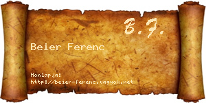 Beier Ferenc névjegykártya